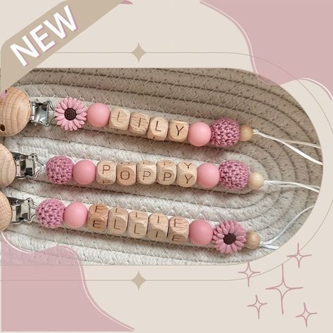 ✨ N E W Pink Crochet Dummy Clip ✨ Click the Link in bio to purchase yours from our Etsy shop ✨ #newnewnew #etsyshop #personaliseddummyclip #shopsmallbusiness #babybusinessowner #girlmom #babygirl #littleone #loveliyaanah #shopping #ecommercebusiness Dummy Clips, Pink Crochet, E Commerce Business, Shop Small Business, Girl Mom, Click The Link, Little One, Link In Bio, Baskets