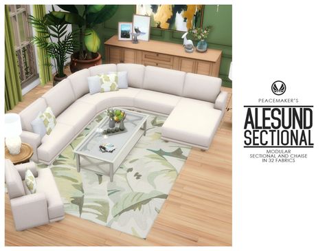 Alesund - Modular Sectional and Chaise Seating | Peacemaker_ic on Patreon Furniture Sets Sims 4 Cc, Sims 4 Cc Peacemaker, Sims 4 Cc Living Room Pack, Peacemaker Sims 4, Sims 4 Patreon Living Room, Sims 4 Peacemaker Cc, Sims 4 Rooms Patreon, Sims 4 Modern Decor, Sims 4 Sofa Patreon