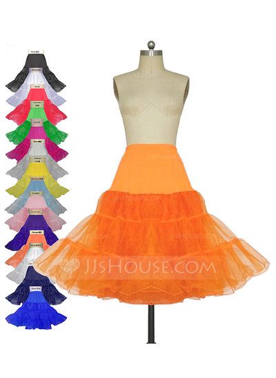 [£ 11.00] Women Tulle Netting/Lycra Knee-length 3 Tiers Petticoats (037116467) Roll Clothes, 1980s Prom, 50s Costume, Poodle Skirts, Pirate Mermaid, Petticoat Skirt, Crinoline Skirt, Clothing Tape, Net Skirt