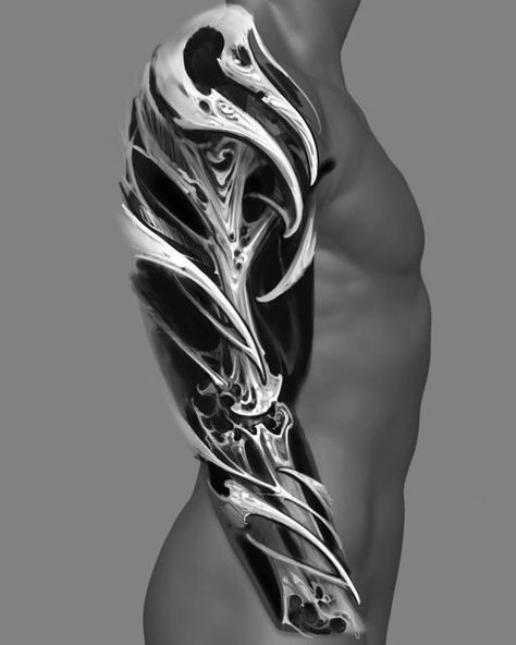 Biomech Tattoo Design, Organic Biomechanical Tattoo Design, Bio Tattoo Design, Biomechanics Tattoo, Bioorganic Tattoo Design, Bio Organic Tattoo Design, Organic Tattoo Design, Bioorganic Tattoo, Biomech Tattoo