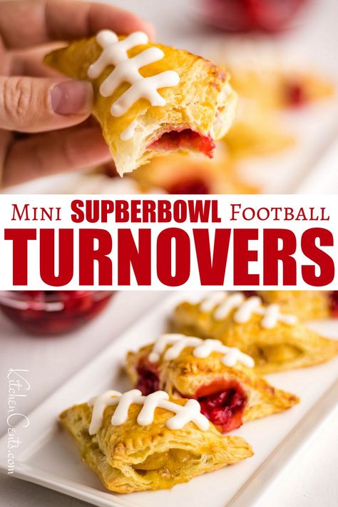 Mini Turnovers, Superbowl Party Desserts, Superbowl Snacks Dessert, Superbowl Dessert, Super Bowl Desserts, Super Bowl Cupcake, Super Bowl Cookies, Diy Sugar Cookies, Superbowl Desserts