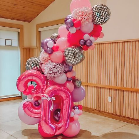 Happy 30th Birthday, Emma!! 🎉 Purple Pink and Disco balls were at the top of her favorites list💗💜🪩🎈 #bubblesandbows🎈🎀 #thirty #happybirthday #birthday #milestone #celebrate #30 #balloons #disco 30 Balloons, Birthday Milestone, Birthday Inspo, Happy 30th, Happy 30th Birthday, Disco Balls, Favorites List, Balloon Arch, Disco Ball