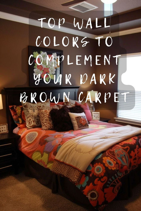 Looking to transform your space with the perfect wall colors for your dark brown carpet? Discover the best shades to elevate your room. Click for the ultimate style guide! 🖌️🏠🌟 #RoomTransformation #BrownCarpetStyle #WallColors #DecorGuide #HomeStyle Dark Brown Carpet Bedroom, Dark Brown Carpet, Basement Wall Colors, Chocolate Brown Walls, Dark Brown Walls, Painting Carpet, Brown Carpet, Basement Walls, Brown Walls