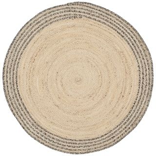 Safavieh Handmade Cape Cod Modena Coastal Jute Rug (3' x 3' Round - Ivory/Steel Grey) Grey Jute Rug, Jute Area Rugs, Round Area Rugs, Round Rug, Steel Grey, Jute Rug, Flat Weave Rug, Cotton Rug, Accent Rugs