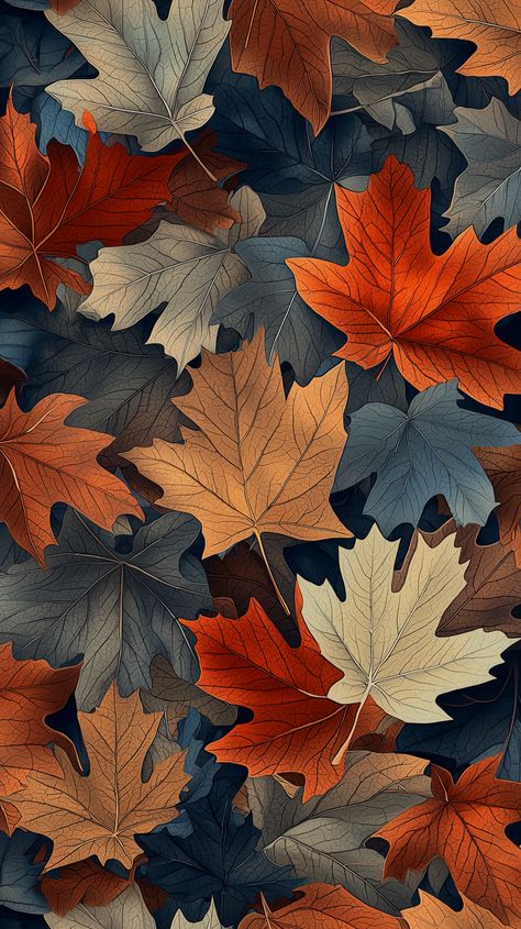 Embrace the beauty of the fall season with these stunning autumn wallpapers, featuring soft-edged leaves in warm hues of orange, brown, and red, beautifully contrasted with cool blue and gray tones. Each leaf in this wallpaper design is carefully crafted with smooth, organic shapes, creating a cozy and natural atmosphere perfect for your digital space. Add a touch of autumn scenery to your screen with these nature-inspired fall wallpapers, and enjoy the serene essence of the season every day Autumn Abstract Wallpaper, Blue Fall Wallpaper Iphone, Leaf Phone Wallpaper, Fall Leaf Background, Blue Fall Wallpaper, Fall Leaves Wallpaper, Fall Wallpapers For Iphone, Thanksgiving Iphone Wallpaper, Fall Facebook Cover