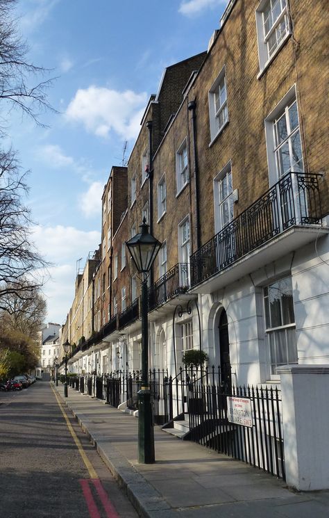 Kensington, ENGLAND. West Kensington, London Neighborhoods, London Townhouse, Blackest Black, Kensington And Chelsea, Beautiful London, London Aesthetic, Kensington London, London House