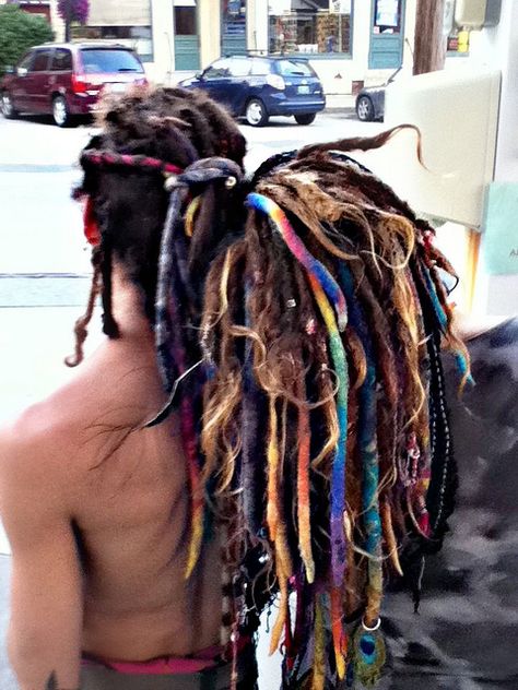 back of our dreads by ~dolldreamer~, via Flickr Man Bun Styles, White Dreads, Blonde Dreads, Beautiful Dreadlocks, Organic Hair Care, Dreadlock Styles, Bun Styles, Dreads Styles, Dread Hairstyles