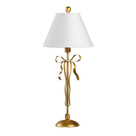 Gold One-Light Bow Lamp Bow Lamp, House Lamp, Lamp Gold, Gold Table Lamp, Chelsea House, Buffet Lamps, Modern Tv Stand, Gold Table, Metal Table Lamps