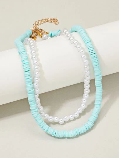 Search Necklaces For Women | SHEIN USA Shein Accessories Necklace, Shein Necklace, Seed Bead Bracelets Diy, Preppy Necklaces, Polymer Clay Beaded Necklace, قلادات متدلية, Aqua Necklace, Simple Beaded Necklaces, Clay Bead Necklace