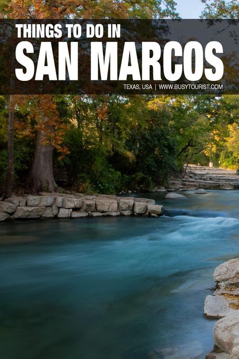 Planning a trip to San Marcos, TX? This travel guide will show you the top attractions, best activities, places to visit & fun things to do in San Marcos, TX. Start planning your itinerary & bucket list now! #SanMarcos #SanMarcosTX #Texas #usatravel #usatrip #usaroadtrip #travelusa #ustravel #ustraveldestinations #americatravel #travelamerica #vacationusa Things To Do In San Marcos Texas, San Marcos California, San Marcos Texas, Texas Vacation, Texas Places, Texas Vacations, Investment Properties, Vacation Usa, Us Travel Destinations