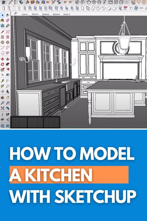 Ready to create stunning 3D kitchen designs? This full demo on SketchUp for kitchen design walks you through every step, making it easy to model a beautiful kitchen from start to finish. Whether you're a novice or a seasoned pro, this SketchUp tutorial provides the tips and techniques you need to excel in 3D kitchen interior design. Watch the video, follow along, and start designing your dream kitchen today! Click to get started! ✨ Sketchup Rendering, 3d Kitchen Design, Kitchen Interior Design, 3d Interior Design, Sketchup Model, Beautiful Kitchen, Kitchen Designs, Beautiful Kitchens, Interior Design Kitchen