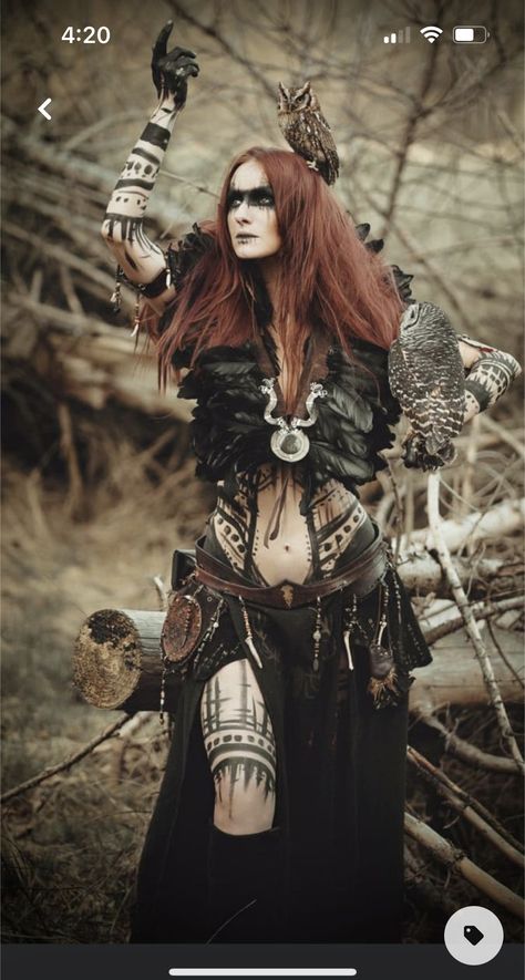 Viking Sorceress Cosplay, Larp Witch Costumes, Viking Fairy Costume, Nordic Goddess Costume, Norse Goddess Costume, Viking Witch Costume Female Diy, Norse Pagan Makeup, Viking Queen Costume, Norse Witch Costume