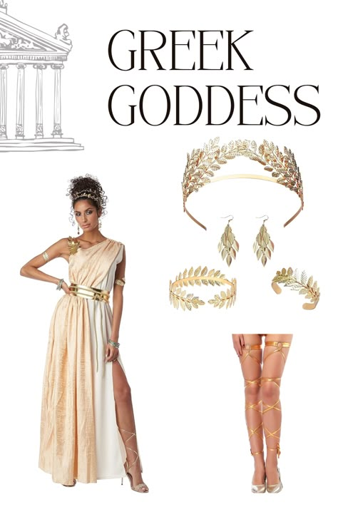 Greek Goddess Accessories Diy, Athena Goddess Outfit, Athena Cosplay Goddesses, Dress To Impress Greek Myth, Athena Goddess Costume Diy, Athena Costume Goddesses, Greek Inspired Dress Goddesses, Aphrodite Costume Halloween, Greece Costume Ideas