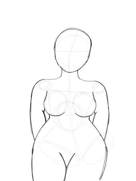 Body Base Drawing Female Plus Size, Drawing Curvy Bodies, How To Draw Curvy Bodies, How To Draw Curvy Body Types, Body Types Women Drawing, Plus Size Drawing Base, How To Draw Chubby Female, Chubby Oc Base, Curvy Body Drawing