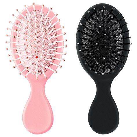 PRICES MAY VARY. Vent: Different from other brushes, these small brushes adopt vented design. There is a small hole among the flat bottom of the brush, conducive to superior air circulation, helping prevent irritation to the scalp. Detangling: The thick curl hair brush could gently loosen knots on wet or dry hair, without pulling or snagging. Glide through tangles with ease, with 45% less breakage and 55% less effort ! Mini: These travel size brushes is compact, portable and lightweight, fitting Tangle Brush, Mini Hair Brush, Mini Brush, Hair Care Tools, Emergency Bag, Curl Hair, Comb Set, Detangling Brush, Preppy Room Decor