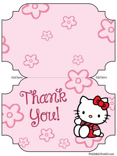 Free Printable Hello Kitty Thank You Cards from PrintableTreats ... Thank You Card Printable, Thank You Diy Cards, Birthday Card Printable Free, Thank You Card Ideas, Hello Kitty Birthday Card, Printable Hello Kitty, Hello Kitty Birthday Invitations, Hello Kitty Baby Shower, Hello Kitty Invitations