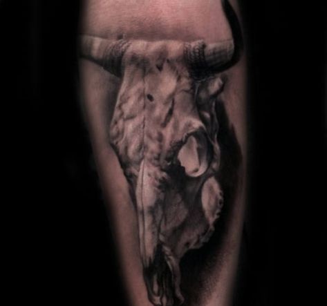 Bull Skull Tattoo, Skull Tattoo Ideas, Skull Tattoo Designs, Bull Skull Tattoos, Western Ideas, Forearm Sleeve, Skeleton Hand Tattoo, Tattoo Designs For Men, Skull Tattoo Design