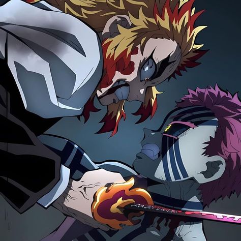 • Anime | Kimetsu no Yaiba The Movie / Demon Slayer Movie Mugen Train | akaza and ringoku icons Rengoku And Akaza, Demon Slayer Movie, Mugen Train, Anime Monochrome, Kimetsu No Yaiba, Slayer Anime, The Movie, Art Sketches, Demon Slayer