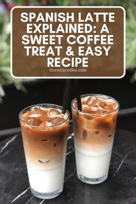 Learn to create a cozy spanish latte recipe or a chilled spanish iced latte with this step-by-step coffee guide. The secret? Sweet and creamy condensed milk coffee, easily made latte at home. Spanish Latte Recipe, Latte Recipes At Home, Condensed Milk Coffee, Spanish Latte, Starbucks Latte, Latte At Home, Vietnamese Iced Coffee, Coffee Treats, Coffee Guide