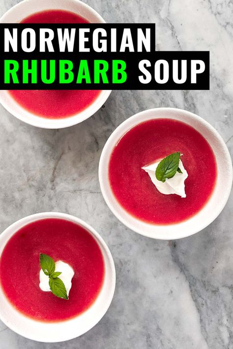 Rhubarb Soup, Soup Puree, Pickled Rhubarb, Rhubarb Dessert, Cold Soup Recipes, Dessert Soup, Easy Summer Dessert, Fruit Soup, Recipes Fruit