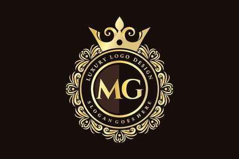 MG Initial Letter Gold calligraphic feminine floral hand drawn heraldic monogram antique vintage style luxury logo design Premium Vector Mg Monogram, Beauty Salon Pictures, Mg Logo, Animated Movies For Kids, Salon Pictures, Wedding Album Design, Luxury Logo Design, Small Tattoos For Guys, Olivia Munn