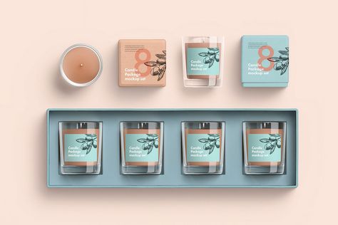 https://www.behance.net/gallery/63103699/Free-sample-Candle-Package-Mockup Soy Candles Packaging, Candle Box Design, Candle Box Packaging, Candle Packaging Design, Candle Mockup, Package Mockup, Printed Candles, Candle Making Business, Packaging Ideas Business