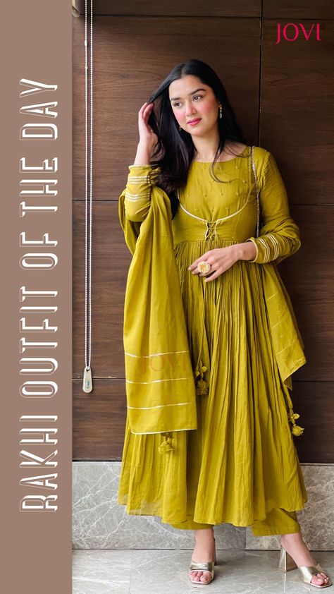 "Stylish Rakhi Outfit Collection 2024 by JOVI India: Celebrate in Style" Rakhi Outfits, Simple Anarkali Dress, Coral Saree, Anarkali Patterns, डिजाइनर कपड़े, Diwali Dresses, Trendy Party Dresses, Diwali Outfits, New Kurti Designs