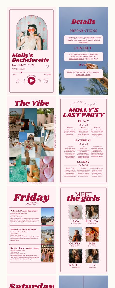 Simplify your beach bachelorette planning with these editable Canva templates. Create a digital bachelorette itinerary and invitation that reflects your unique style. DIY your way with these customizable templates for a modern and stress-free experience. From virtual bachelorette parties to in-person gatherings, these Canva templates have you covered. Personalize every detail with ease and share digitally or print. Plan, party, and make lasting memories with these beach bachelorette templates. Bachelorette Canva, Canva Bachelorette Itinerary, Bachelorette Weekend Itinerary Template, Bachelorette Itenary Template, Hens Itinerary Template, Bachelorette Planning, Bachelorette Itinerary, Beach Bachelorette, Bachelorette Invitations