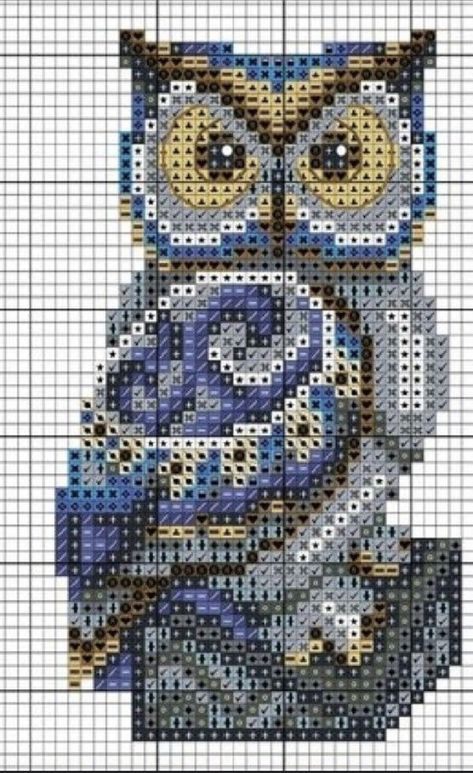 Cross Stitch Owl Pattern, Cross Stitch Owl, Owl Cross Stitch, Bead Loom Designs, Cross Stitch Bird, Cross Stitch Bookmarks, Owl Patterns, Beaded Cross Stitch, Diy Cross Stitch