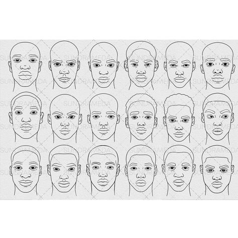 Face Stamps, Face Stamp, Men Face, Ipad Procreate, Procreate Brushes, Procreate App, African Men, Art Challenge, Male Face