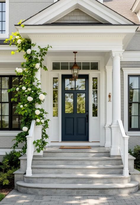 Coastal Homes Exteriors, Coastal House Exterior, Edward George, Beach Cottage Ideas, Home Entrances, Hamptons Style, Cottage Ideas, House Entrance, Beach Cottage