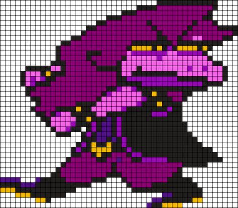 Deltarune Kandi Pattern, Deltarune Perler Beads, Deltarune Perler, Perler Sprites, Undertale Wallpaper, Susie Deltarune, Ponytown Ideas, Kandi Cuffs, Easy Perler Beads Ideas