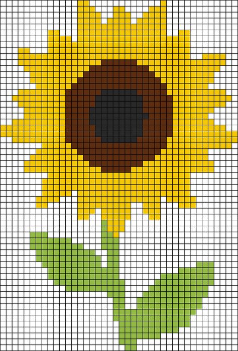 Cross Stitch Sunflower, 100 Crochet Stitches, Crochet Wall Art, Graph Crochet, Easy Cross Stitch Patterns, Pixel Crochet, Crochet Wall Hangings, Tapestry Crochet Patterns, Pola Kristik