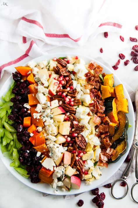 Fall Harvest Cobb Salad | aberdeenskitchen.com Harvest Cobb Salad, Apple Cider Vinaigrette, Cobb Salad Recipe, Cider Vinaigrette, Chicory Recipe, Easy Cocktail, Thanksgiving Dishes, Autumn Recipes, Yummy Pasta Recipes