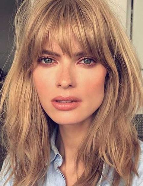 50 Best Long Hair With Bangs Looks For Women – 2018 Bob Lung, Modern Shag Haircut, Cool Short Hairstyles, Hair Haircuts, Fringe Hairstyles, Long Hair With Bangs, Hair Stuff, Haircuts With Bangs, Long Bob