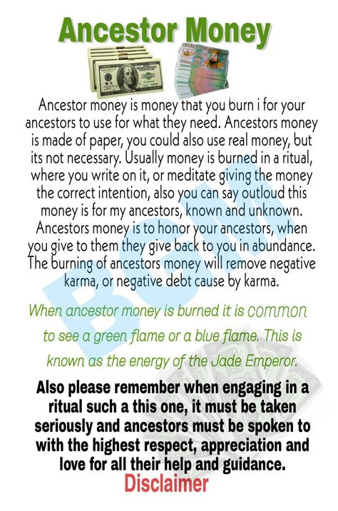 Money Chants That Work, Crystals For Ancestors, Offerings For Spirit Guides, Offerings For Ancestors, Ancestor Money Ritual, Ancestor Spell, African Ancestors Spirituality, Ancestor Offerings, Money Altar