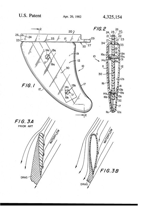 Patent US4325154 - Surfboard fin - Google Patents Hydrofoil Surfboard, Body Surfing, Body Boarding, Paddle Surf, Big Shark, Surf Aesthetic, Wooden Surfboard, Ocean Room, Surfboard Fins