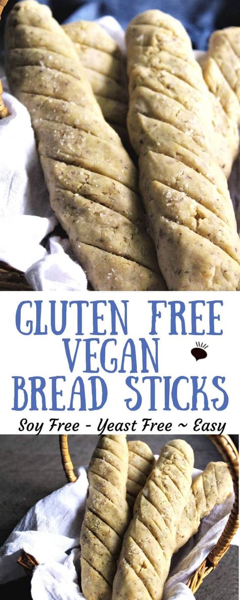 Bread Recipe Without Yeast, Vegan Breadsticks, Gluten Free Breadsticks, Gluten Free Vegan Bread, Yeast Free Breads, Vegan Bread Recipe, Gluten Free Yeast Free, Pain Sans Gluten, Bread Sticks