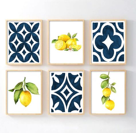 Lemon Kitchen Wall Art Kitchen Lemon Wall Art Prints or | Etsy Lemon Artwork, Lemon Wall Art, Lemon Pictures, Farmhouse Kitchen Wall, Farmhouse Kitchen Wall Decor, Patterned Kitchen Tiles, Lemon Kitchen Decor, Pattern Wall Art, Lemon Kitchen