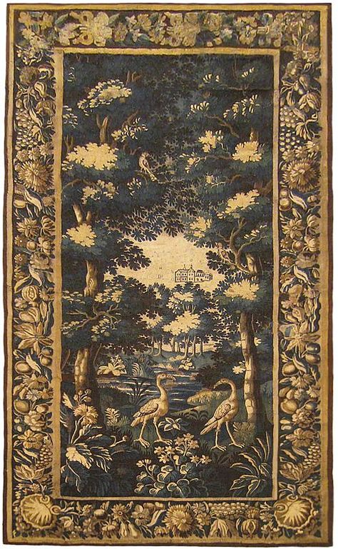 Persian Gallery New York - Antique Decorative Carpets & Period Tapestries Tudor Tapestry, Tudor Houses, Bird Stand, Paintings Ideas, Tudor House, Persian Art, Floral Pendant, Exotic Birds, Persian Carpet