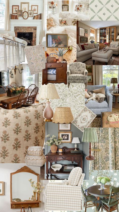 country vintage French cottage southern grandma thrift patterned home house Cottagecore Home, Living Room Decor Inspiration, Living Room Inspo, New Living Room, House Inspo, Dream Home Design, House Inspiration, My Dream Home, Home Decor Inspiration