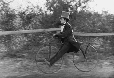 Walking Machine, Animiertes Gif, Velo Vintage, Buster Keaton, Bicycle Girl, Silent Movie, Bike Style, Vintage Bicycles, Silent Film