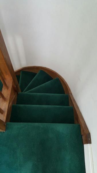 Stairs, Portfolio Carpets | The Flooring Group Green Wall To Wall Carpet, Green Carpet Stairs, Townhouse Hallway, Green Staircase, Green Stairs, Staircase Rug, Stair Carpets, Carpeted Stairs, Alternative Flooring