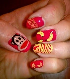 Paul Frank Nails... Fish Nails, Animal Nail Art, Paul Frank, Really Cute Nails, Nail Essentials, Nails Only, Nail Swag, Rainbow Nails, Birthday Nails