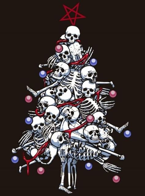 Black Christmas Aesthetic, Navidad Dark, Chiropractic Christmas, Black Christmas Jumper, Yule Tide, Skull Christmas, Skeleton Christmas, Christmas Skull, Goth Christmas