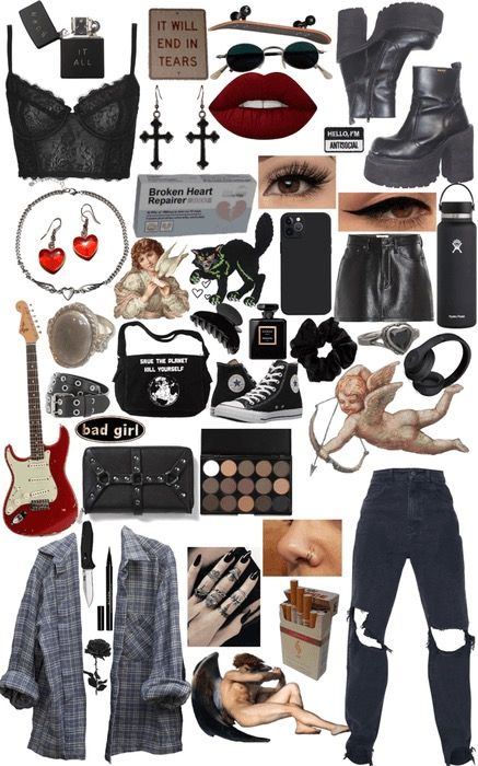 Band Girlfriend Aesthetic Outfits, Soft Grunge Capsule Wardrobe, Post Grunge Outfits, Grunge Rockstar Outfits, 80s Grunge Aesthetic Outfits, 80s Grunge Outfits Punk Rock, 80’s Grunge, Classic Rock Aesthetic Outfits, Punk Rock Aesthetic Outfits