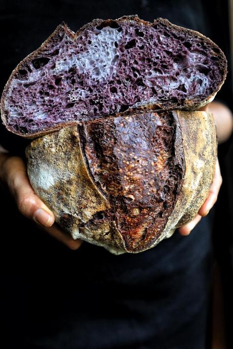 Flower Sourdough, Purple Corn, Butterfly Pea Flower Tea, Wild Yeast, Poached Pears, Butterfly Pea Flower, Butterfly Pea, Pea Flower, Corn Kernel