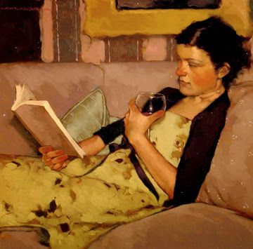 Reading and Art: Joseph Lorusso Repinned by http://www.elleryadamsmysteries.com Joseph Lorusso, People Reading, Reading Art, A Glass Of Wine, Woman Reading, Reading A Book, A Level Art, Girl Reading, Glass Of Wine