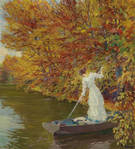 Edward Cucuel, American Impressionism, Impressionist Artists, Art Ancien, Artist Palette, Impressionism Painting, Tableau Art, Autumn Painting, Norman Rockwell