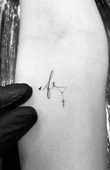 75 Trendy Micro Tattoos - All About Micro Tattoos - Tattoo Me Now Christian Mini Tattoos, Micro Tattoos For Moms, Family Micro Tattoo, Cross On Wrist Tattoo For Women, Micro Wrist Tattoo, God Tatoos Woman, Contentment Tattoo, Micro Tattoo Ideas For Women, Christianity Tattoos For Women